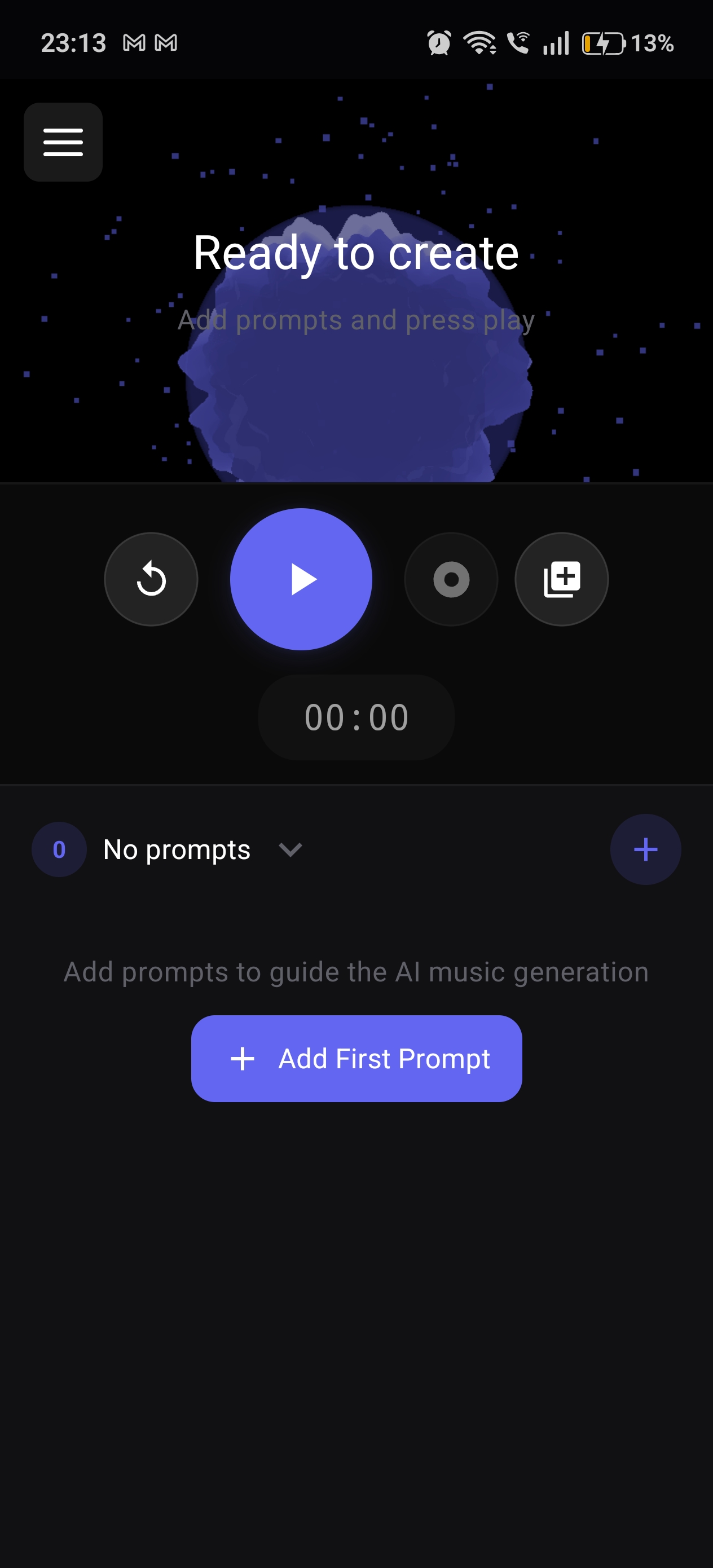 Main Creation Screen